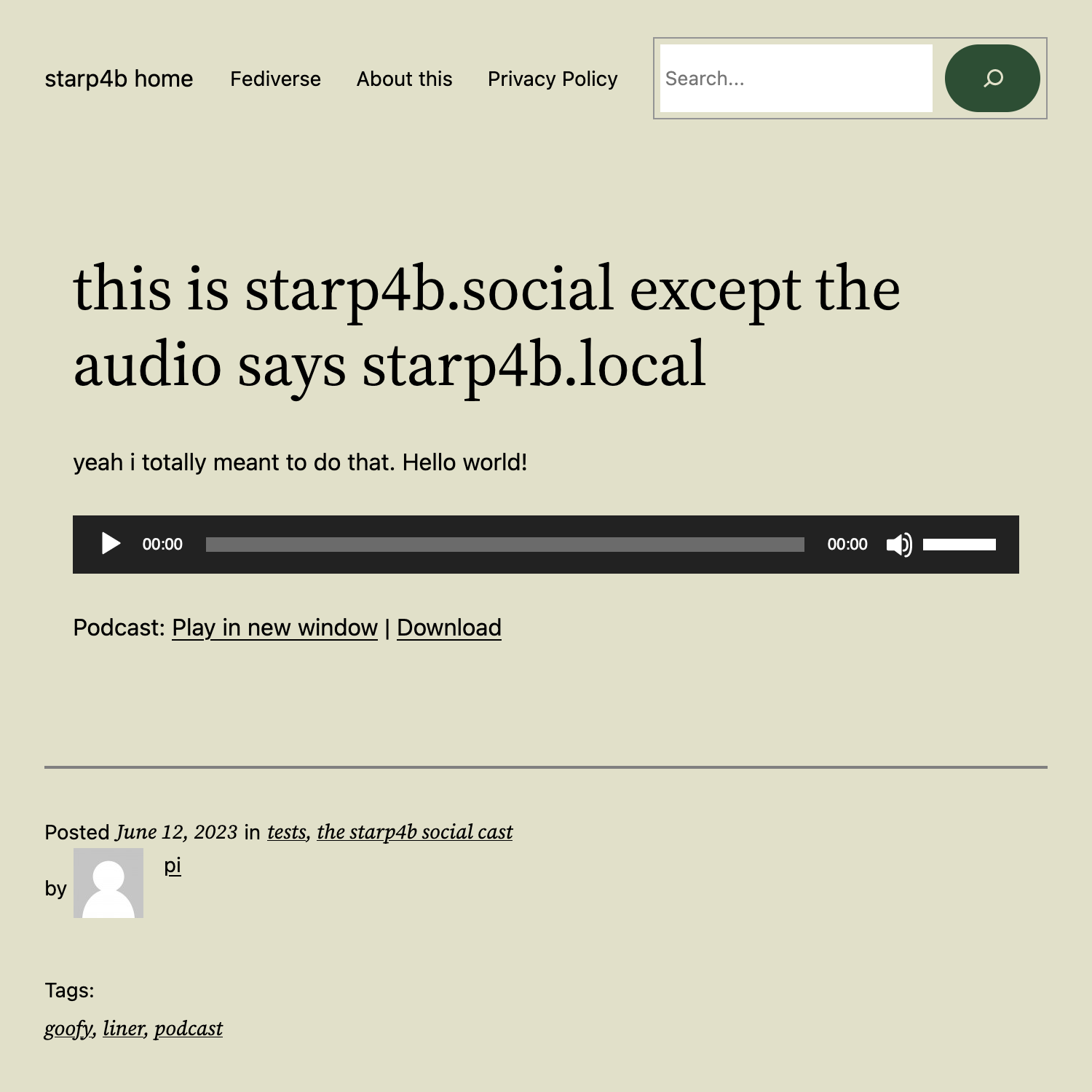 this is starp4b.social except the audio says starp4b.local
